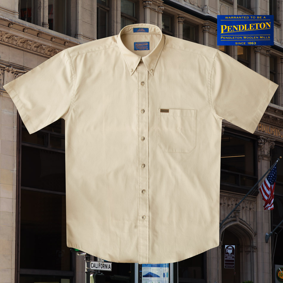 画像4: ペンドルトン 半袖 シャツ（タン）/Pendleton Plain Shortsleeve Shirt(Tan)