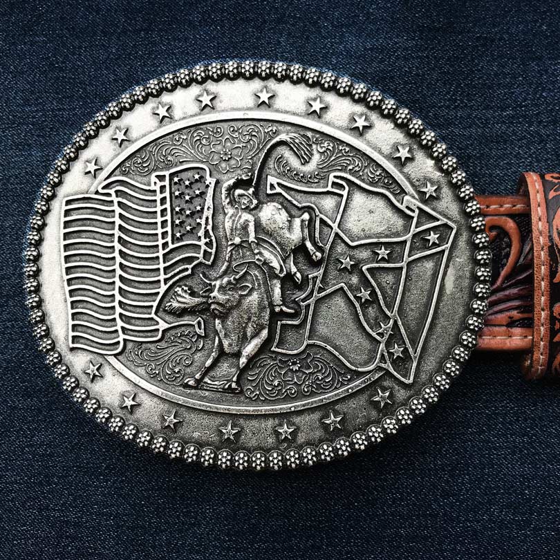 画像: モンタナシルバースミス ベルト バックル ライダー・フラッグ/Montana Silversmiths Belt Buckle Rider Flag