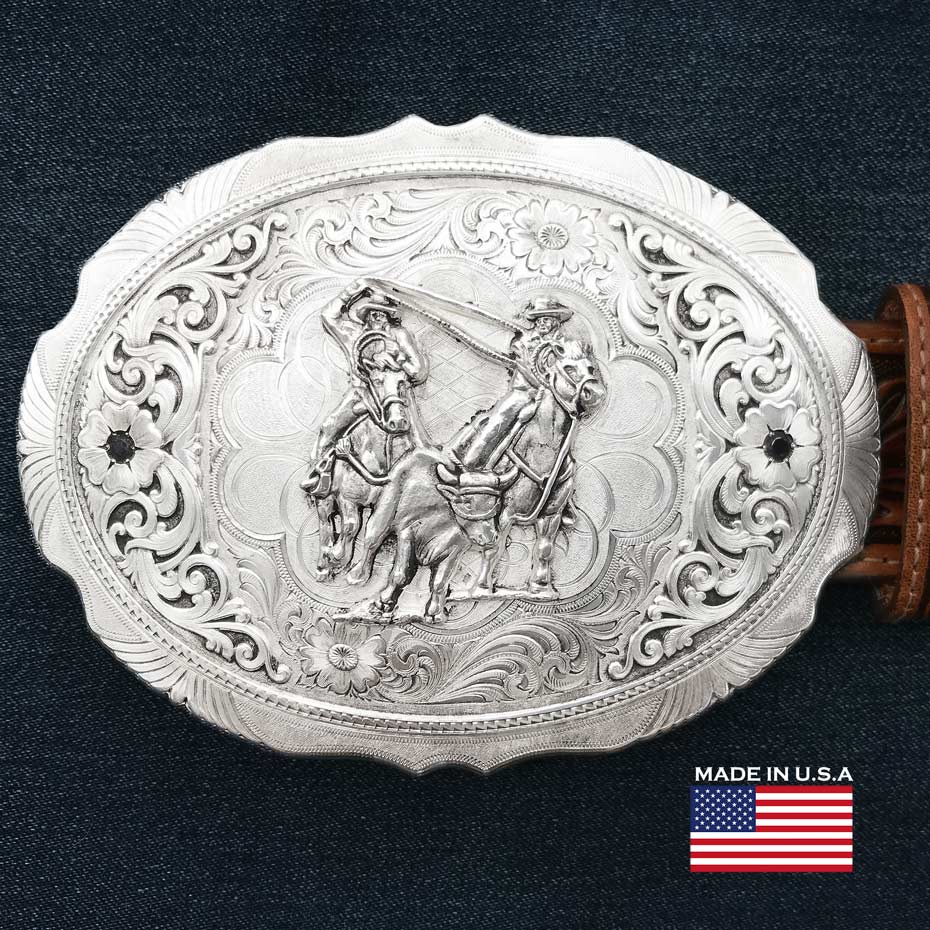 画像: モンタナシルバースミス ウエスタン ベルト バックル チームローパー/Montana Silversmiths Belt Buckle