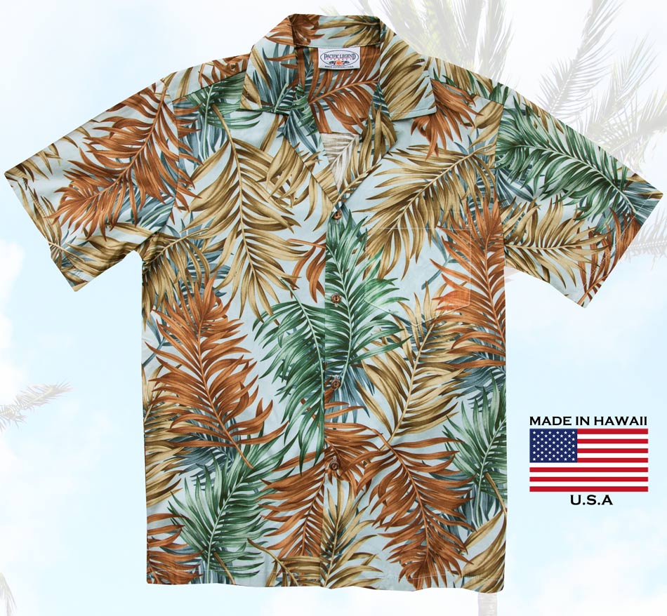 画像: アロハシャツ ハワイアンシャツ パームリーフ（ブルー）/Aloha Shirt Palm Leaf