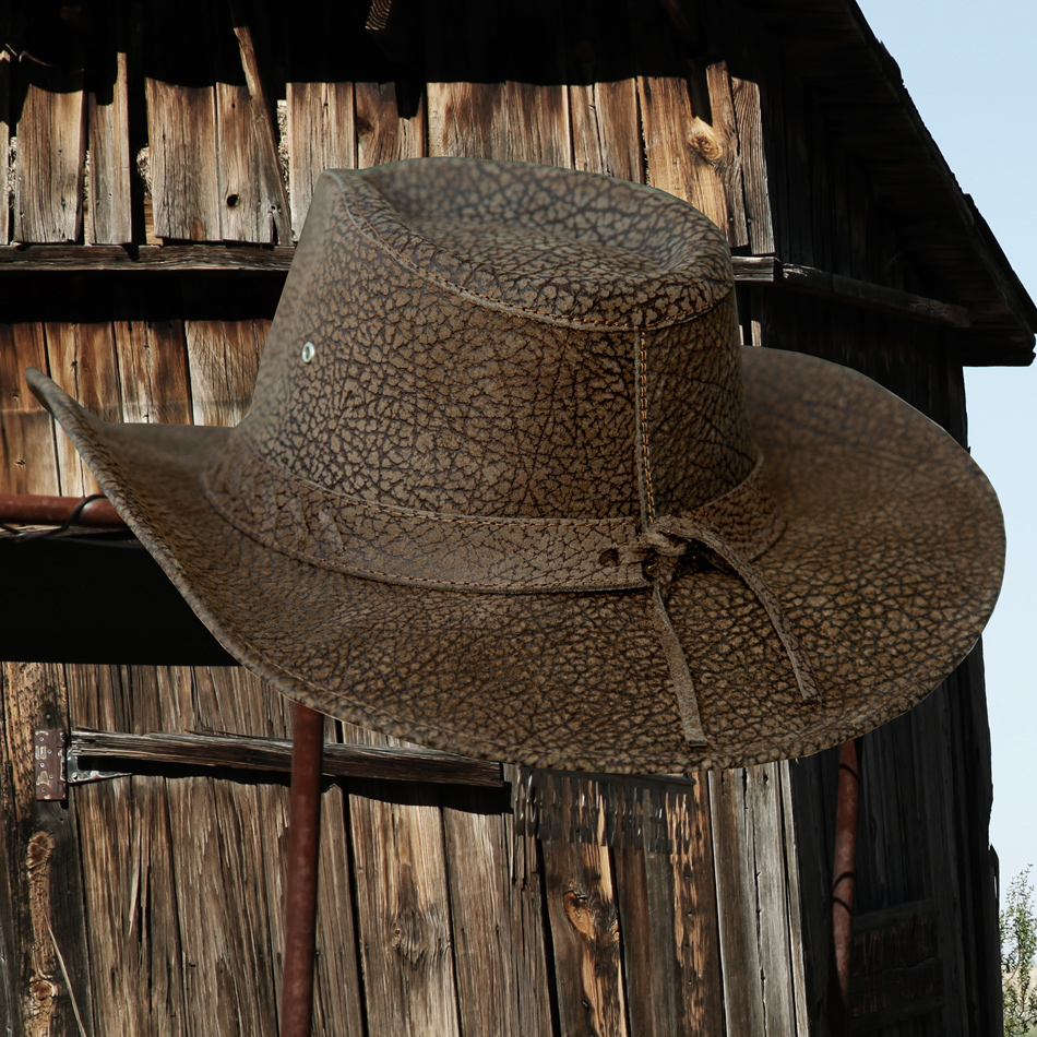 画像: アメリカン バッファロー レザー バッファロー コンチョ カウボーイハット（ブラウン）/Bullhide Genuine American Buffalo Leather Western Hat(Chocolate)